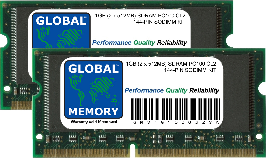 1GB (2 x 512MB) SDRAM PC100 100MHz 144-PIN SODIMM MEMORY RAM KIT FOR POWERBOOK G3 & TITANIUM POWERBOOK G4